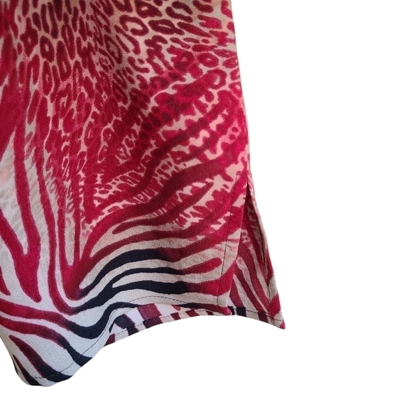 Susan Graver Button-down Blouse in Mixed Animal Print, Size XL - Picture 4 of 9